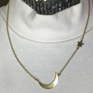 Leila moon and star necklace 16" gold plated